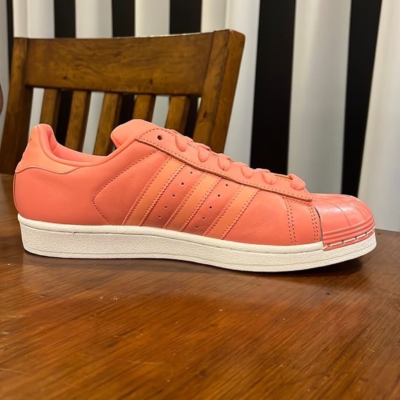 Adidas Superstar Metal Toe W Shoes Sneakers new Rose BY9750 Women’s Size 8 - Picture 6 of 16